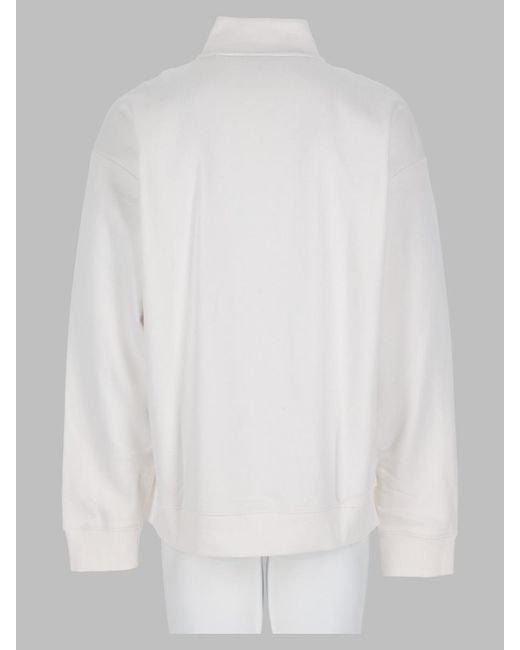 HUGO White Sweatshirt Durty Logo Cotton Sweatshirts for men