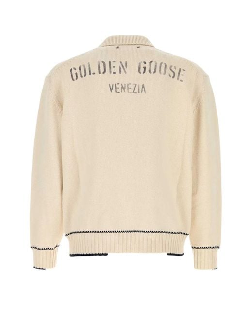 Golden Goose Deluxe Brand Natural Journey 'S Knit Polo Rindley Cotton Blend With P for men
