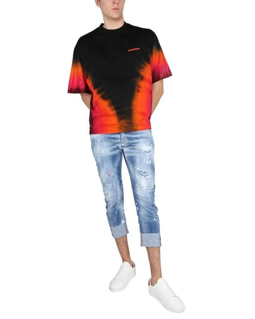 DSquared² Red T-Shirt "D2 Flame" for men