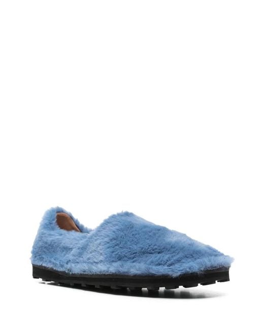 Marni Blue Faux Fur Slip-On Loafers for men