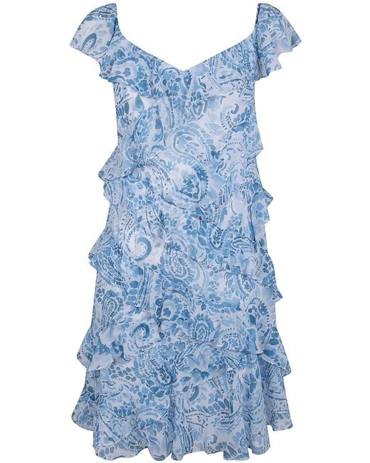 Ralph Lauren Blue Woven Mini Dress