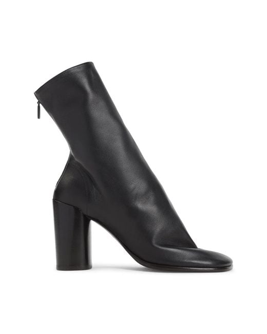 Lemaire Black Dark Chocolate Cuir Dagneau Glove Ankle 80 Boots