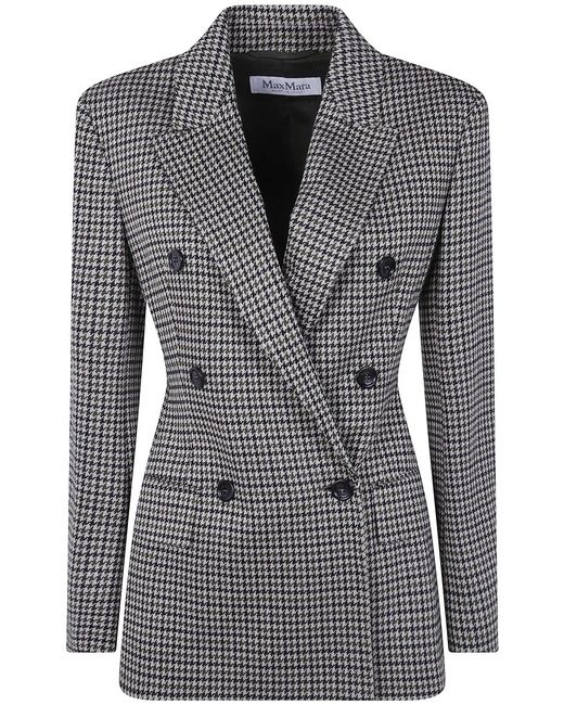 Max Mara Black Houndstooth Jersey Jacket