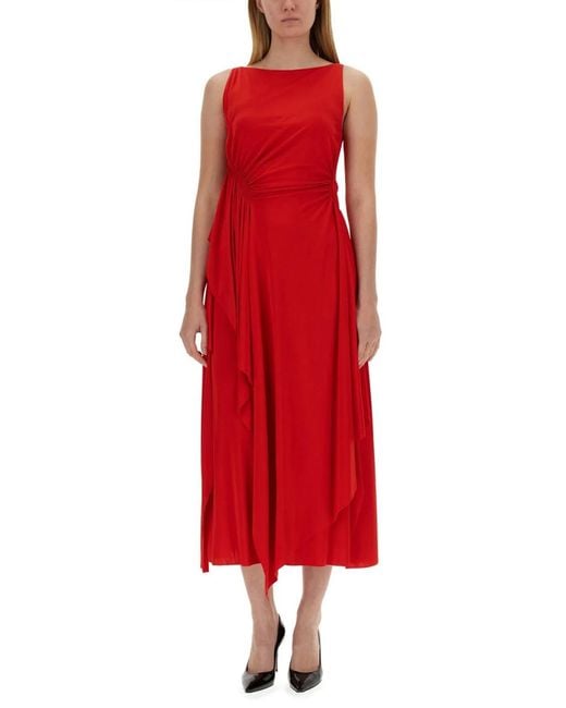 Lanvin Red Dress With Drape