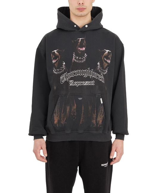 Represent Black Thoroughbread Hoodie for men