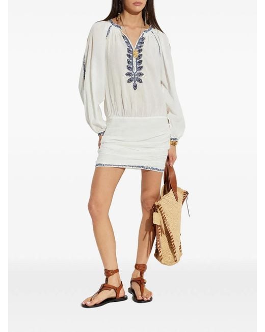Isabel Marant White Ludy Ecru Cotton Dresses