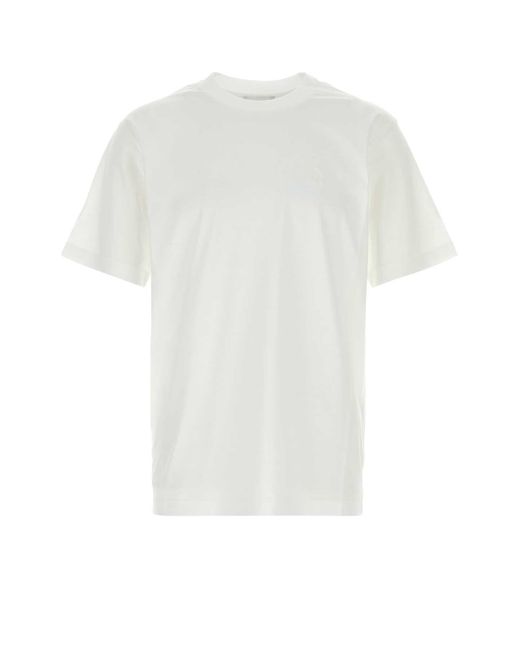 Prada White Minimalist T-Shirt With Short Sleeves for men