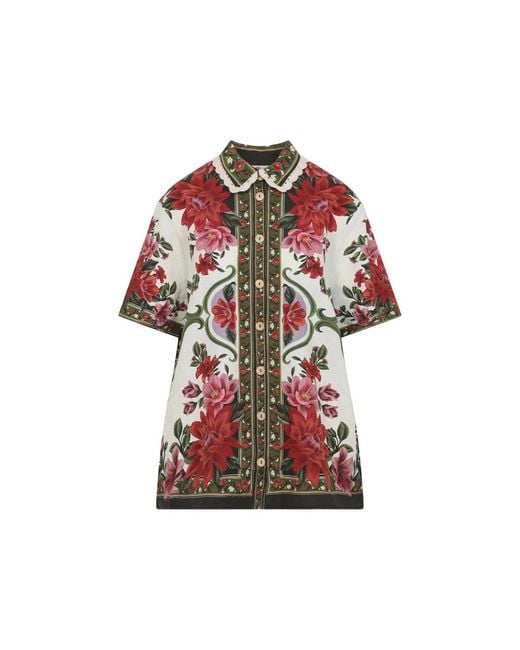 Farm Rio Red Floral Wonder Linen Shirt