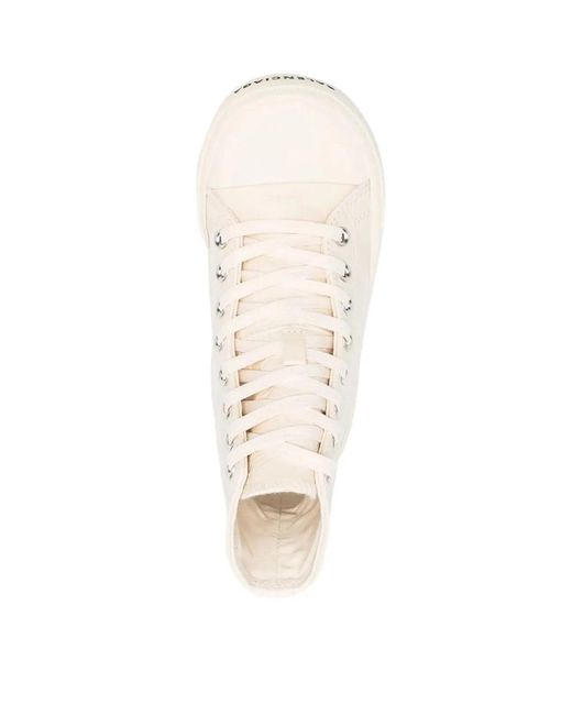 Balenciaga Natural Paris Logo High-Top Sneakers