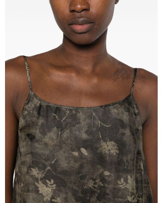 Uma Wang Green Anaya Printed Long Dress