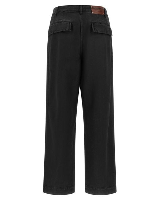 Dries Van Noten Black Loose Cotton Trousers