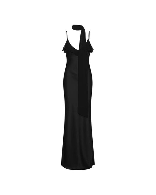 ROTATE BIRGER CHRISTENSEN Black V-Neck Slip Dress