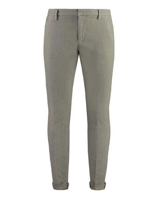Dondup Gray Gaubert Cotton Chino Trousers for men