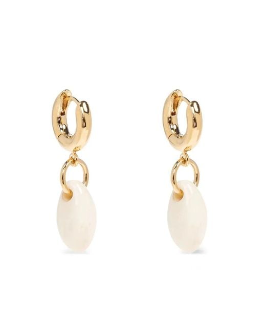 Isabel Marant White Small Hoop Pendant Earrings