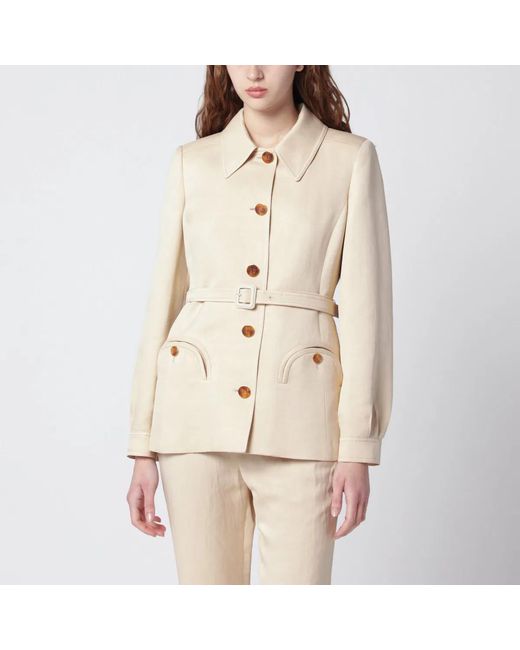 Blazé Milano Natural Blazé Milano Paint Jacket With Belt