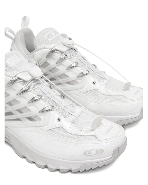 MM6 by Maison Margiela White Leather Flat Shoes