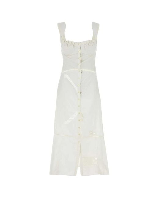 MARINE SERRE White Cotton Dress