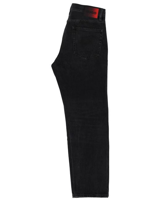 HUGO Black Jeans With Logo Patch for men