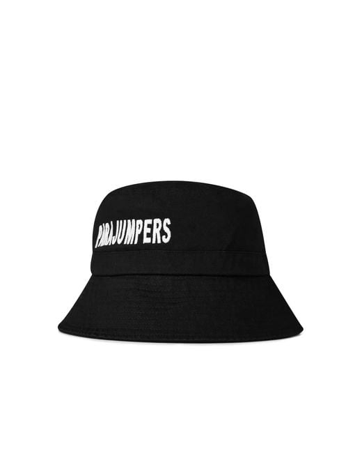 Parajumpers Black Printed Logo Bucket Hat for men