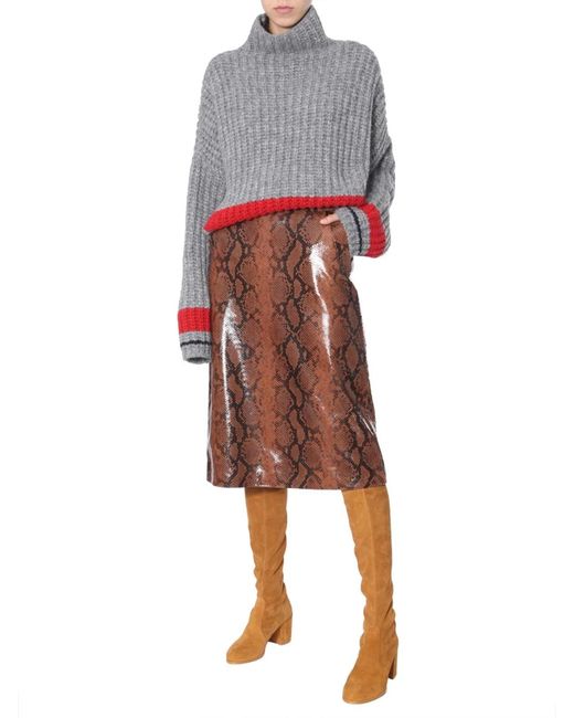DSquared² Brown Python Print Skirt