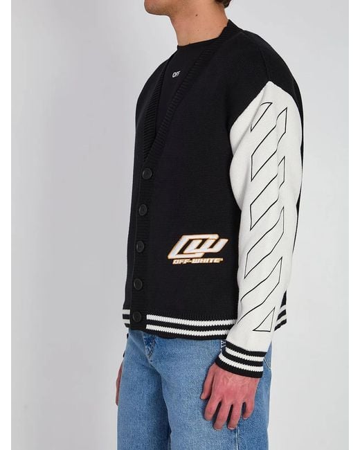 Off-White c/o Virgil Abloh Black Off Varsity Cardigan for men