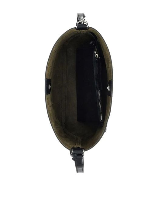 Hogan Black Hocket Small Leather Hobo Bag