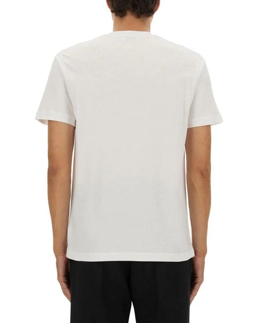 Moschino White T-Shirt With Logo Ribbon for men