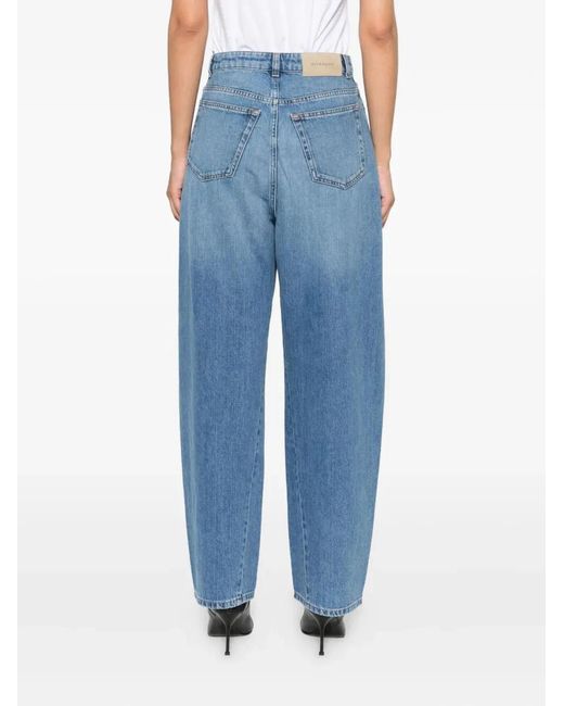 Givenchy Blue Cocoon Logo-Patch Jeans