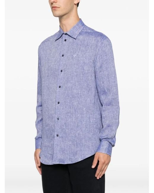 Emporio Armani Purple Cotton Shirt for men