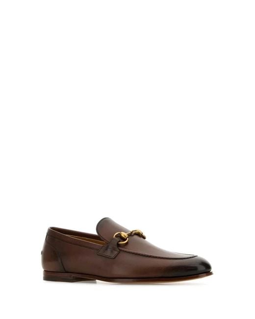 Gucci Brown Two-Tone Leather Loafers for men