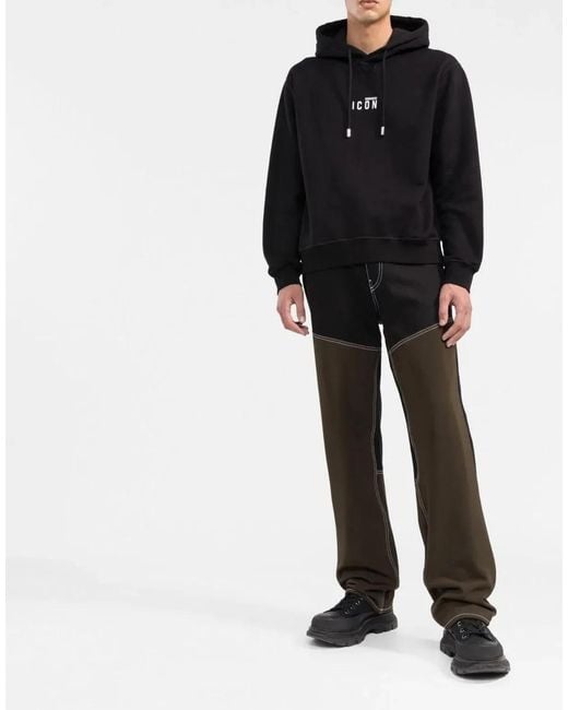 DSquared² Black Be Icon Logo Hoodie for men