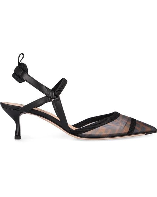 Fendi Black Colibrì Lite Pointy-Toe Slingback