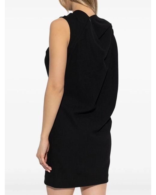 McQueen Black Elegant 100% Wool Dress