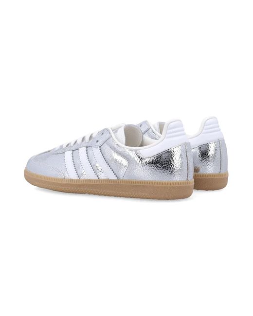Adidas Originals White Metallic Samba Sneakers