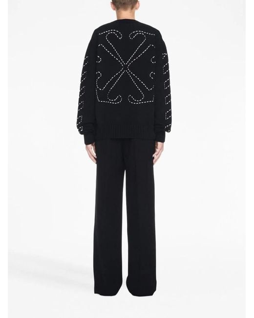 Off-White c/o Virgil Abloh Black Cotton Crew-Neck Sweater for men