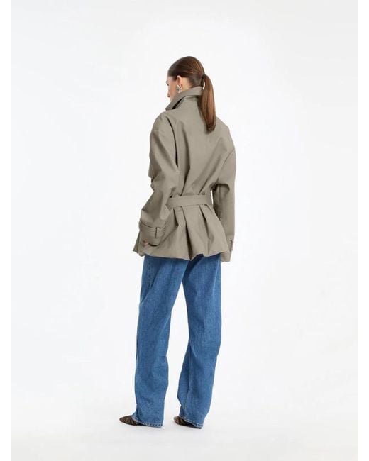 ROTATE BIRGER CHRISTENSEN Natural Short Trench Coat