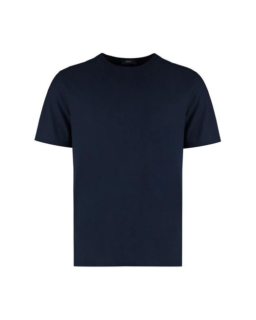 Herno Blue Cotton Crew-Neck T-Shirt for men