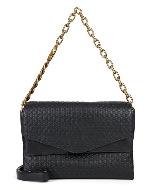 Gucci Black Leather Large Shoulder Bag