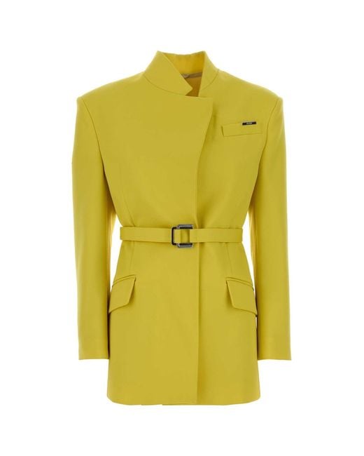 The Attico Yellow Gabardine Blazer