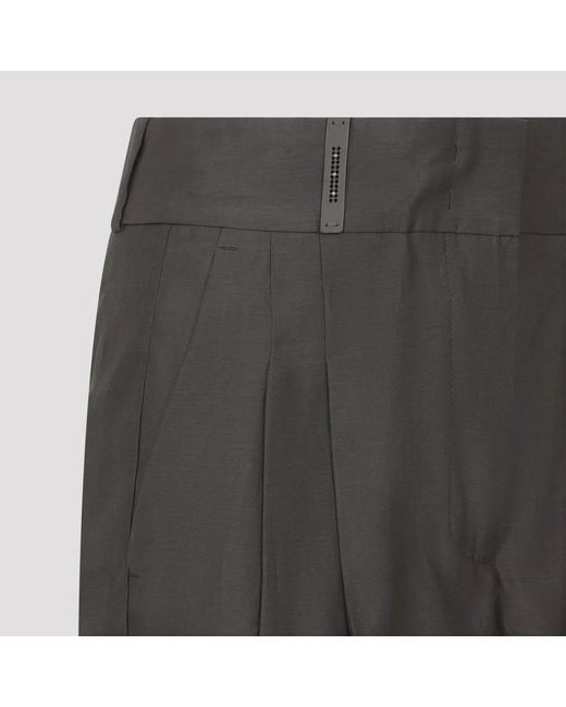 Peserico Gray Cotton And Silk Pants