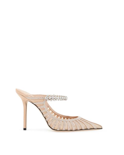 Jimmy Choo White Bing 100 Mules With