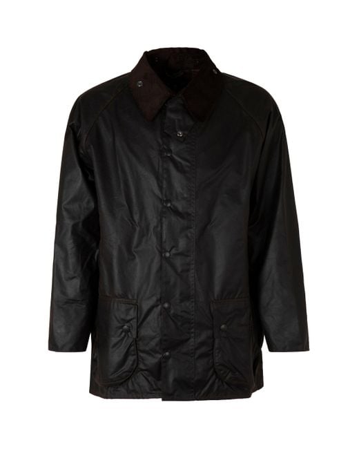 Barbour Black Beaufort Waxed Cotton Jacket for men