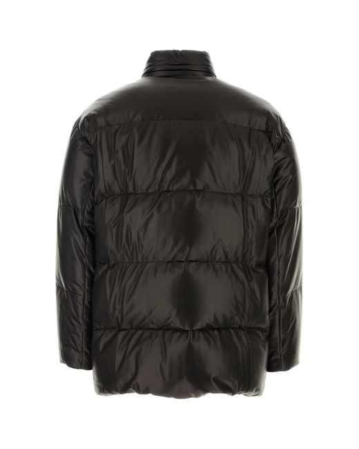 Prada Black Nappa Leather Down Jacket for men