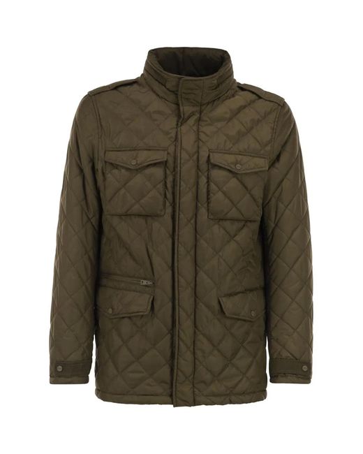Herno Green Field Jacket With Diamond Quilting for men