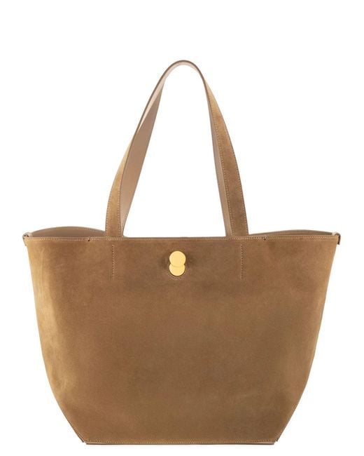 Fabiana Filippi Brown Medium Eclipse Suede Tote Bag