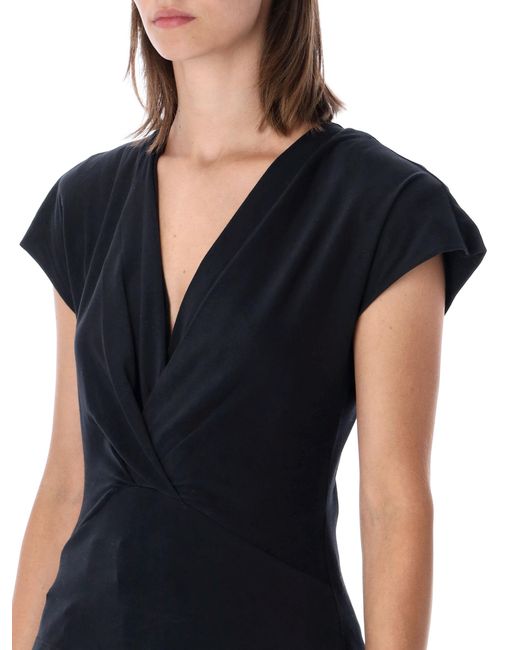 Isabel Marant Black Nadrine Draped Cotton Jersey T-Shirt