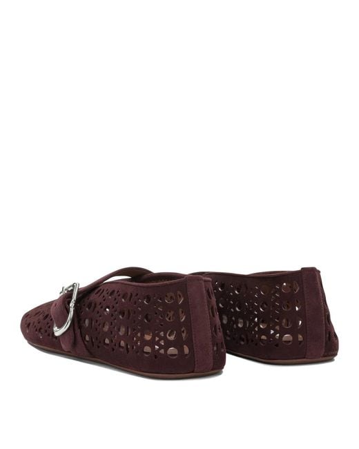 Alaïa Brown Alaia "Vienne" Mary Jane Ballet Flats