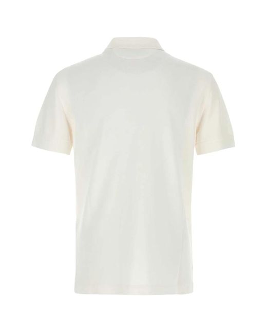 Tom Ford White Cotton Blend Piqué Polo Shirt for men