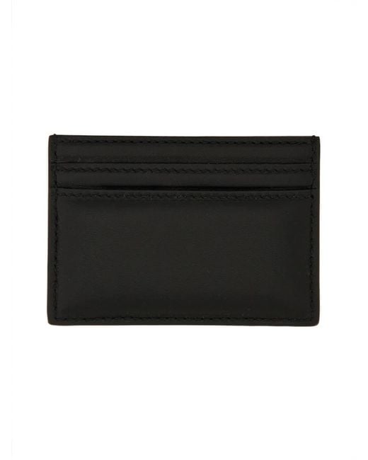 McQueen Black Leather Card Holder