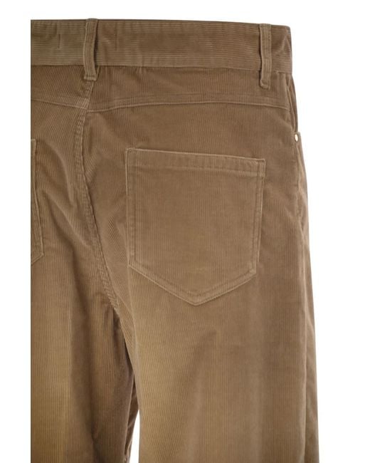 Max Mara Natural Mstfragola – Stretch Cotton Corduroy Trousers